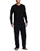 Intimo Men's Sleepwear Microfleece Pant And Knit Top Set, Black/Navy, Small