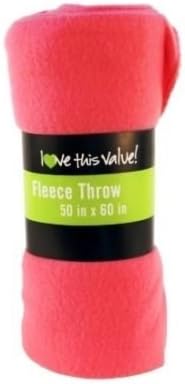 50 x 60 Inch Soft Cozy Fleece Blanket / Fleece Throw - Pink