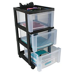Office Depot R Brand Medium Plastic Storage Cart 3 Drawers 26 1