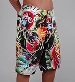 Christian Audigier Skull, Rose and Panther Boardshort (CAM001F)