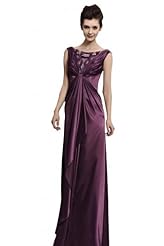 Sexy A-line Chiffon Sleeveless Beaded Backless Cocktail Floor Length Homecoming Dress/Pageant Dress/Prom Dress/Party Dress/Wedding Dress 