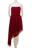Do  Be Small Linear Pleated Bodice Full Skirt Strapless Back Zipper Lined Dress Maroon