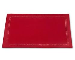 Williams-Sonoma Hemstitched Linen 14" Placemats, Crimson, Set of 4