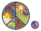 Peace Sticker by Dan Morris-Window Sticker/Decal Set with FREE Peace Sign US Flag Button