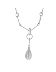 18k White Gold 2.7 Carat Diamond Teardrop Necklace