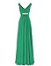 Yougao® Women's V Neck A-line Chiffon Long Floor Length Evening Dress Gown