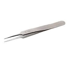 Erem 5SA Stainless Steel Straight Micro Point Tweezer, 4.5" Overall Length