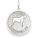 rottweiler11  - 14k White Gold Polished Engraveable Rottweiler Disc Charm