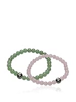 Mayumi Set de pulseras Easy Verde / Rosa