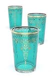 Moroccan Tea Glasses Morjana Aquamarine (Set of 6)