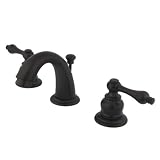Kingston Brass KB915AL Victorian Mini Widespread Lavatory Faucet with Brass Pop-Up, Oil Rubbed Bronze