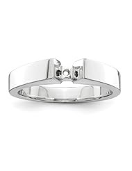 14k Semi-Mounting White Gold Peg Set Solitaire Ring, No Center Stone Included