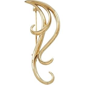 19.00X46.00 Mm 14K Yellow Gold Brooch by