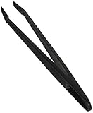 uxcell プラスチックピンセット先平 ニッパー　帯電防止 静電防止 除電 ESD　長さ12cm　ブラック　5個入り