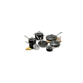 Simply Calphalon Enamel 14-Piece Cookware Set, Black