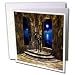 Dream Essence Designs Castle - A medieval castle interior with marble parapet, arched windows and a view of the moonlit sea beyond - Greeting Cards-12 Greeting Cards with envelopes