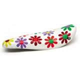 Sunlite Classic "Banana" (Polo)  Bicycle Saddle, White w/ Flowers.