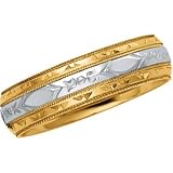 14K Two Tone Gold Design Band