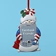 "Facebook Friends" Snowman Christmas Ornament for Personalization 4.75"