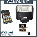 Canon Speedlite 270EX Flash Basic Outfit, with 4 NiMH Batteries, Charger, Sto-Fen Omni-Bounce