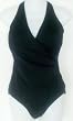 Marsol Missy 1PC Surplice Wrap Swimsuit in Solid Black, Navy, Royal. Sizes 38(14) - 42(18)