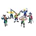 Set 12 Small Plastic Toy Pirates! Pirate Figures stand 2-3/4 inches tall (70mm), 1/24th scale