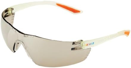 Encon Nascar 442 Wraparound High Performance Safety Eyewear with Orange Tip, Indoor-Outdoor Lens, Clear Frame