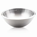 Decolav 1216-B 16-Inch Round Double-Walled Vessel with Overflow, Brushed Stainless