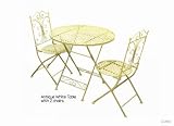 Bistro Table and Chairs/ Antique Cream Garden Furniture