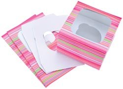 Wilton Cupcake Boxes 3/Pkg Holds 1 Snappy Stripes W1205; 3 Items/Order