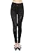 VIRGIN ONLY Women's Denim Jeans Printed Waist Band Seamless Leggings (62 Black, One Size)
