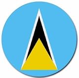 Saint Lucia Flag Round Mouse Pad