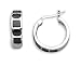 Square/Oval Inlay Black Onyx on Hoop Earrings