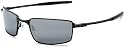 Oakley Polarised SQUARE WIRE Matt Black/Black Iridium Sunglasses (Matt Black,Black Iridium)