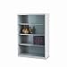 Executive Steel 4 Shelf Bookcase with Glass Doors, 36w x 15d x 52h, Light Gray