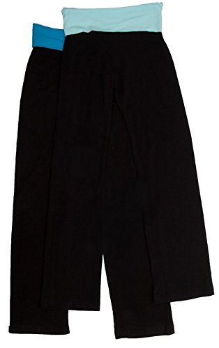 Zenana Women's Fold over Contrast Waist Cotton Spandex Pants