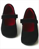 L'Amour Black Velcro Suede Mary Janes
