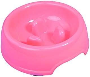 Slow Pet Feed Bowl, Feed and Water Anti-choking Dog&amp;Cat Feeder for Stopping Bloat from Eating too Fast(Pink) by AMKVFDA