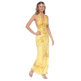 Formal Evening Gown. Silk Halter Dress in Gold for Prom, Party, Wedding by Sean Collection (8553)