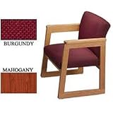 Flared Arm Chair Mahogany Burgundy