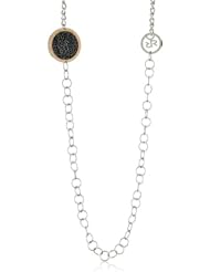 Rebecca "Half Moon" Rose Gold Over Bronze Shimmering Long Necklace