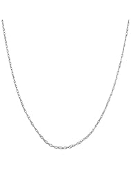 10 Karat White Gold 0.8-mm Loose Rope Chain (16 Inch)