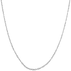 14 Karat White Gold 0.7-mm Loose Rope Chain (16 Inch)