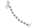 Stainless Steel Ed Hardy Roses w/Red CZ Toggle Bracelet