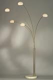 Five Light Marble and Glass Arc Floor Lamp