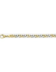 7mm Fancy Two Tone Gold Link Bracelet 9"