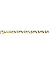 7mm Fancy Two Tone Gold Link Bracelet 8"