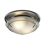 Broan-NuTone 757SNNT Decorative Satin Nickel Fan/Light with frosted glass; 80 CFM, 2.5 Sones. 13-1/8