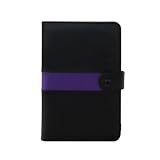 Mod Flip Genuine Leather Amazon Kindle 2 / Kindle International Organizer Case (Black/Violet)