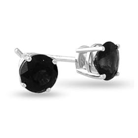 1/2CT Black Diamond Stud Earrings in 14k White Gold by 